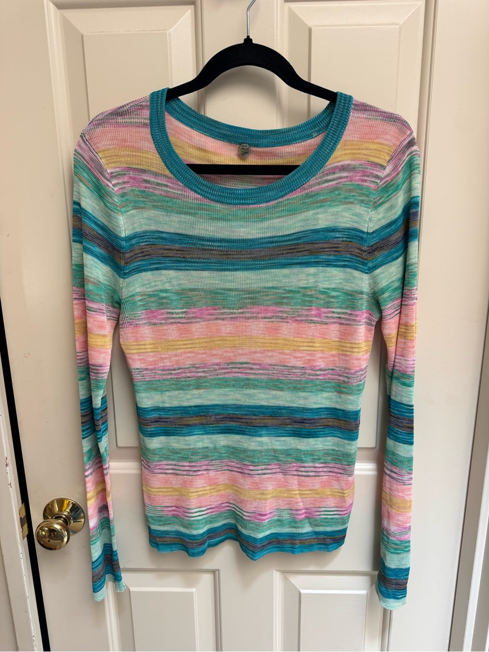 Margaret O'Leary Multicolor Striped Long-Sleeve Lightweight Sweater